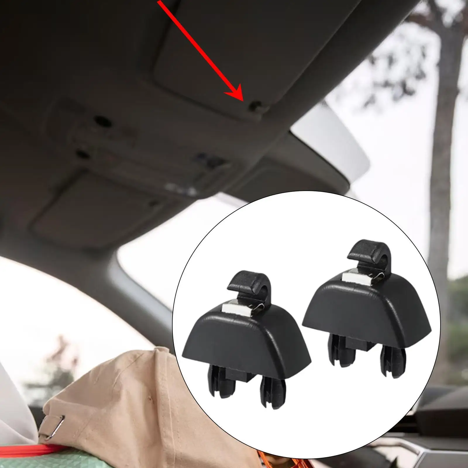 2x Sun Visor Clip Bracket 6RD 857 561 Holder Car Interior Accessories Support Retainer Clips Auto Hooks for A6 Mii Polo