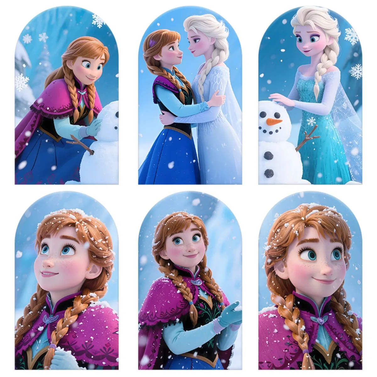 

Frozen Arch Backdrop Cover Disney Themed Elsa & Anna Christmas Baby Shower Party Decorations Photograph Background Cover