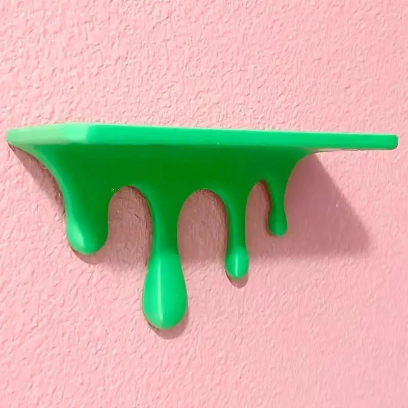 3D Printed Drip Floating Shelf Wall-Mounted Plastic Melting Wall Shelf Irregular Shape Stable Decorative Wall Bracket