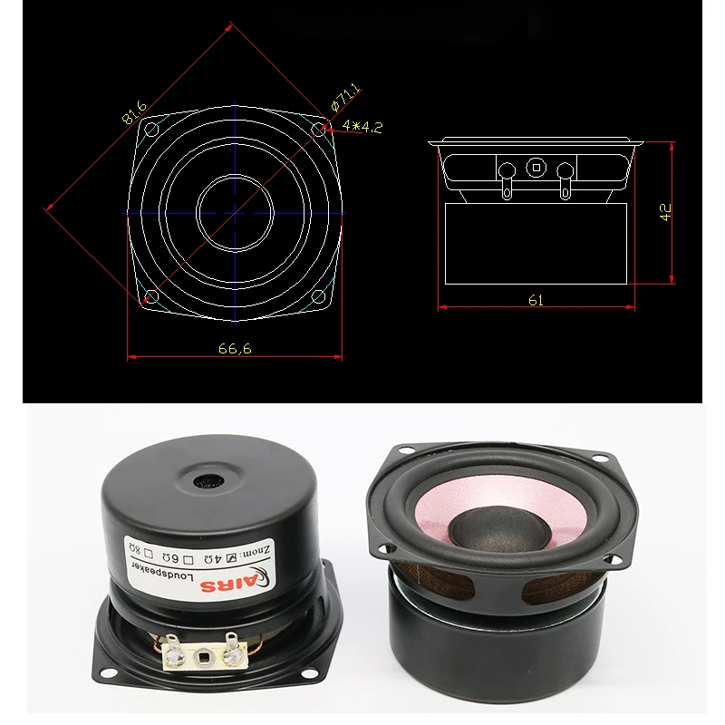 8-15W 2.5 Inci Unit Speaker Jangkauan Penuh Penguat Suara Audio Speaker Tweeter Mid Range Woofer HiFi LoudSpeaker Sensitivitas Tinggi