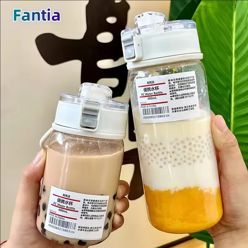 

Portable Transparent Kawaii Water Bottle Sports Water Cup Plastic Handy Cup Outdoor Travel Office Essential Water Bottle Cup