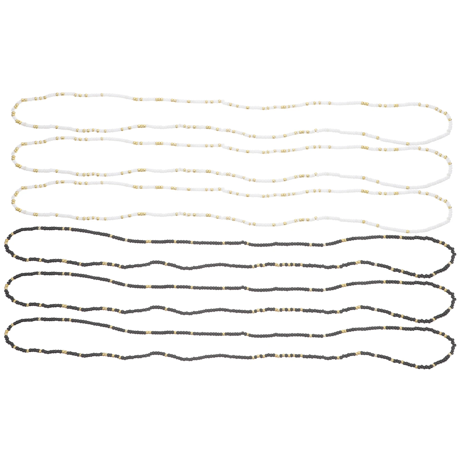 

6pcs Elastic Bead Waist Chain Colorful Beach Jewelry Set Accessories Glass Belly Beads Women Chains