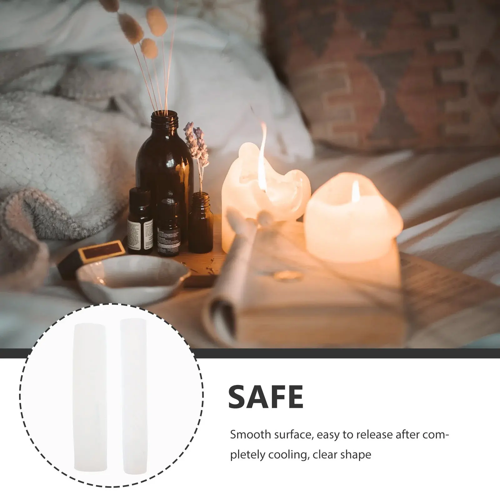 

2Pcs DIY Molds Silicone Unique 3D Pillar Shape for Handmade Candles Smooth Release Wax Casting Mold for Craft