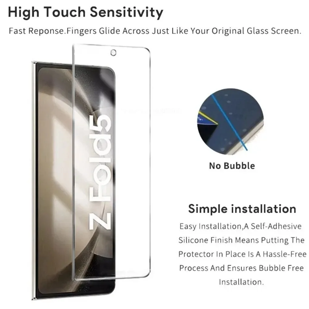 3PCS Tempered Glass For Samsung Galaxy Z Fold 6 5 4 3 Outer Front Clear HD Screen Protector Z Fold6 Z Fold 5 Protective Glass