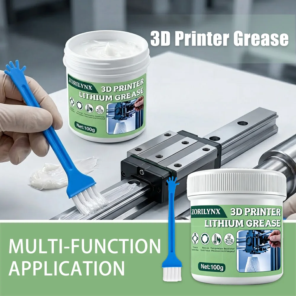 100g 3D Printer Lithium Grease High Precision Smooth Rail Lead Screw Lubricant Anti Wear Noise Reduction Paste ZORILYNX