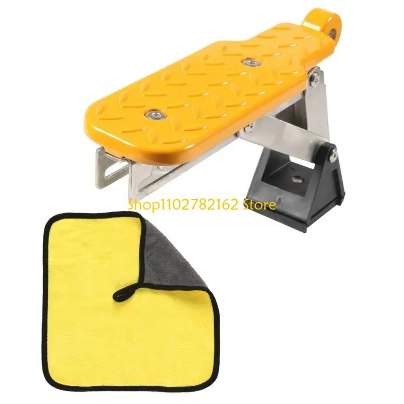 547B Foldable Car Door Step Stand Pedal Access to Vehicles Top Roof Both Feet Stand Pedal Ladder for Most SUV Truck