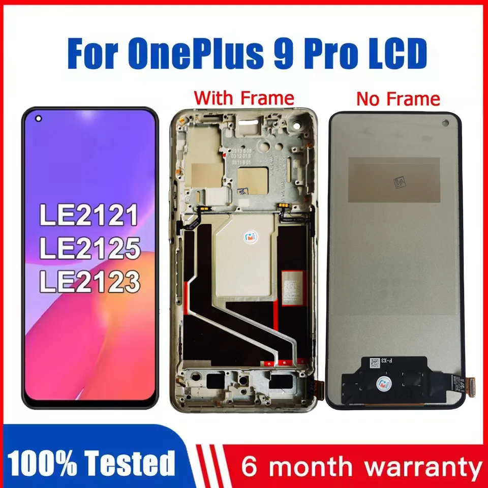 AMOLED/TFT For OnePlus 9 Pro 1+9Pro LE2121 LE2125 LE2123 LE2120 LCD Display Touch Screen Digitizer Assembly Replacement Tested