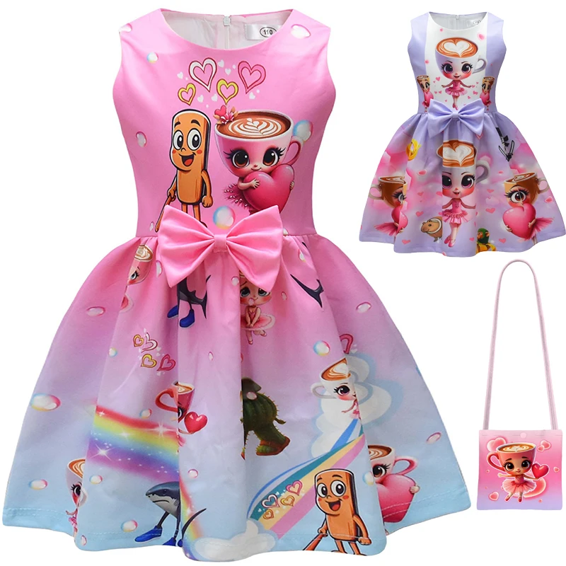 

Балерина Капуксино, итальянская детская одежда Brainrot Meme, летние платья Tralalero Tralala для маленьких девочек, карнавальный костюм на Хэллоуин