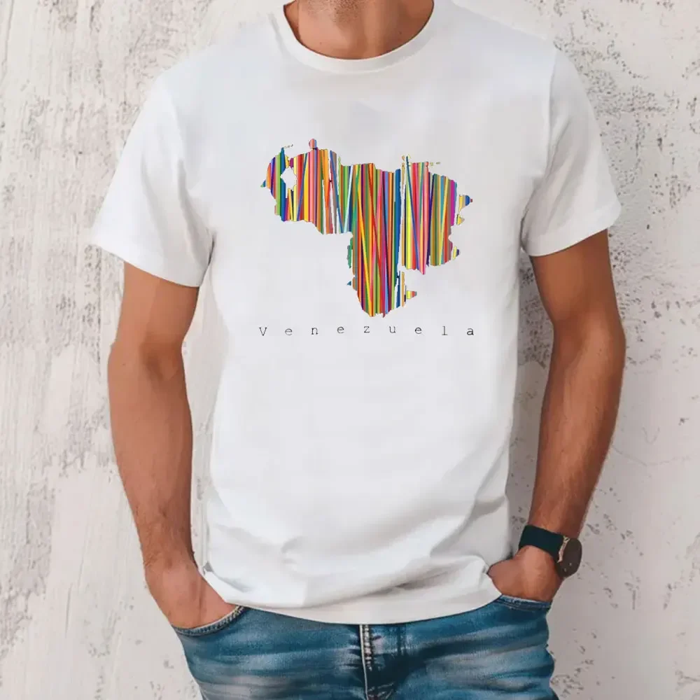 مابا دي فنزويلا متعدد الألوان فرانيلا الكرتون الكتابة على الجدران التوضيح الرجال الكلاسيكية تي شيرت البندقية تصميم القطن الرجال الملابس #1
