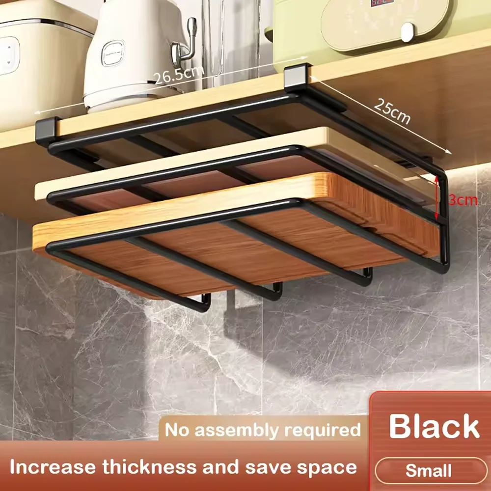 Keuken Hangend Organisatorrek met Haken Onder Kast Papieren Handdoek Vodden Hanger Snijplank Pot Cover Houder Opbergplank