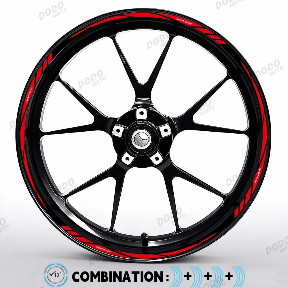 10-18 Zoll Motorrad-Felgen-Außendekor Zubehör Reflektierender Aufkleber Reifen-Innenring PVC Wasserdichter Aufkleber