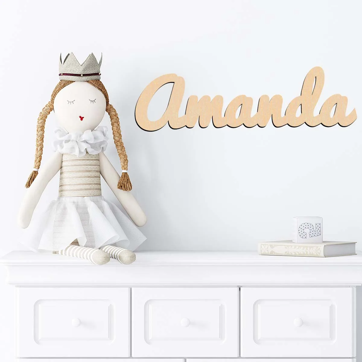 

1pc hot sale amanda example Wooden Sign Wood Material Personalized Name Traditional Style Tabletop Decorative Plaque for Bedroom