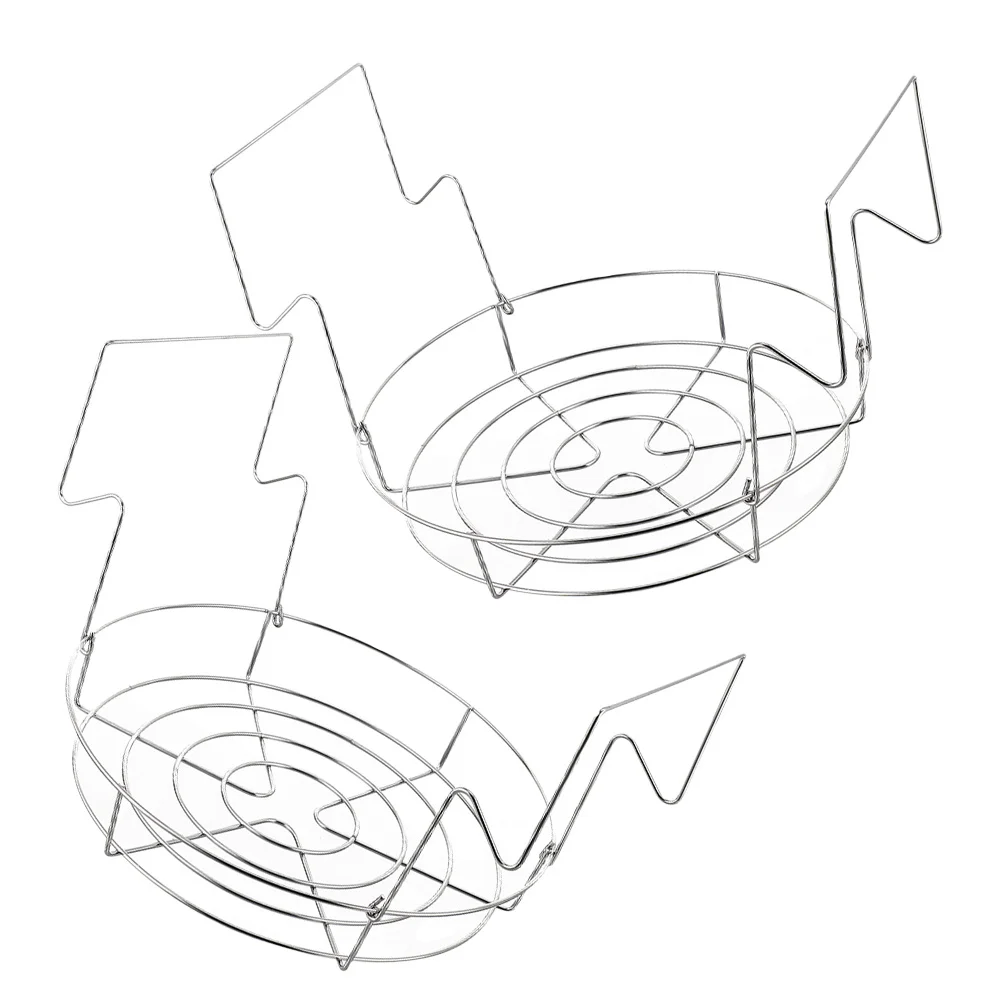 

2pcs Stainless Steel Canning Rack For Water Bath Canning Heavy Duty Jar Steaming Holder Kitchen Canner Basket Household Metal