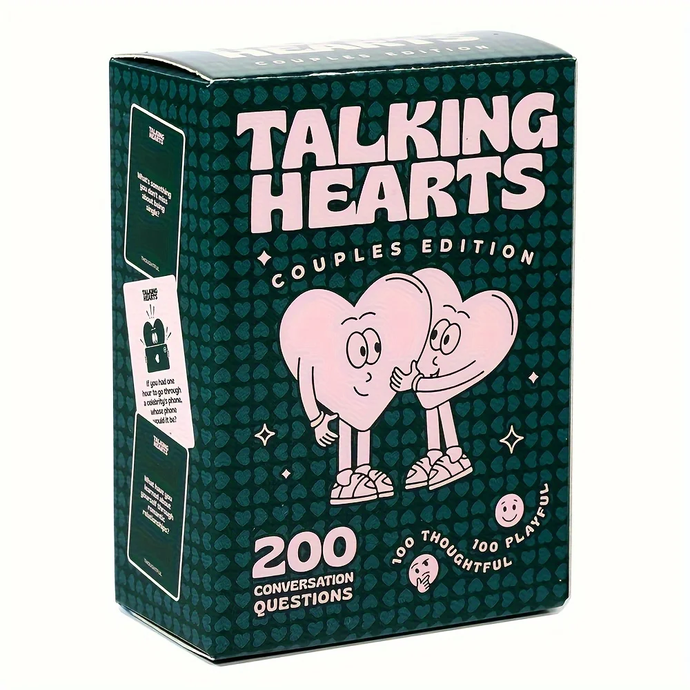 Couple Conversation Cards: 200 Questions Game for Date Night, Travel & Party, Ideal Valentine's Day Gift for Couples