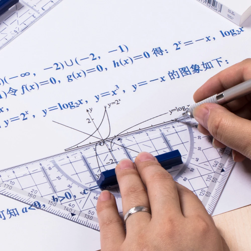 1pcs Staedtler Triangle Ruler Transparent 568 35 Professional Drawing Isosceles Triangle Ruler 16/22CM High-precision Stationery