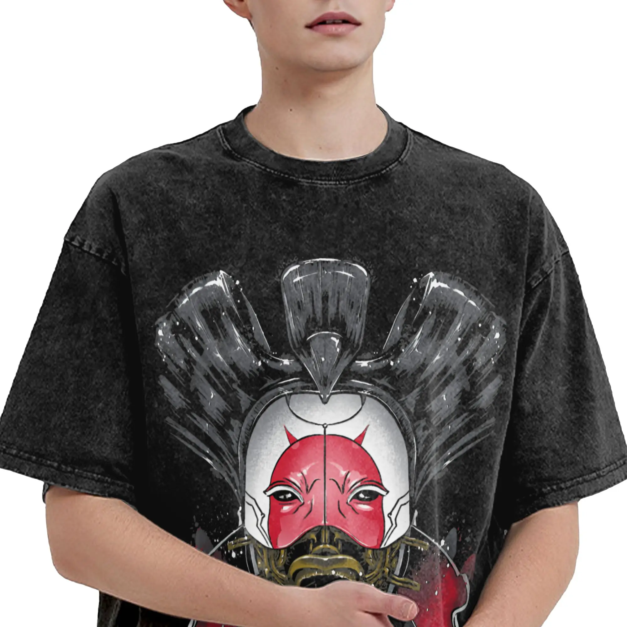 Harajuku Washed Shirts Angry Geisha Ghost In The Shell  Outfit Novelty T Shirt Harajuku  Streetwear Short Sleeve Summer Tees