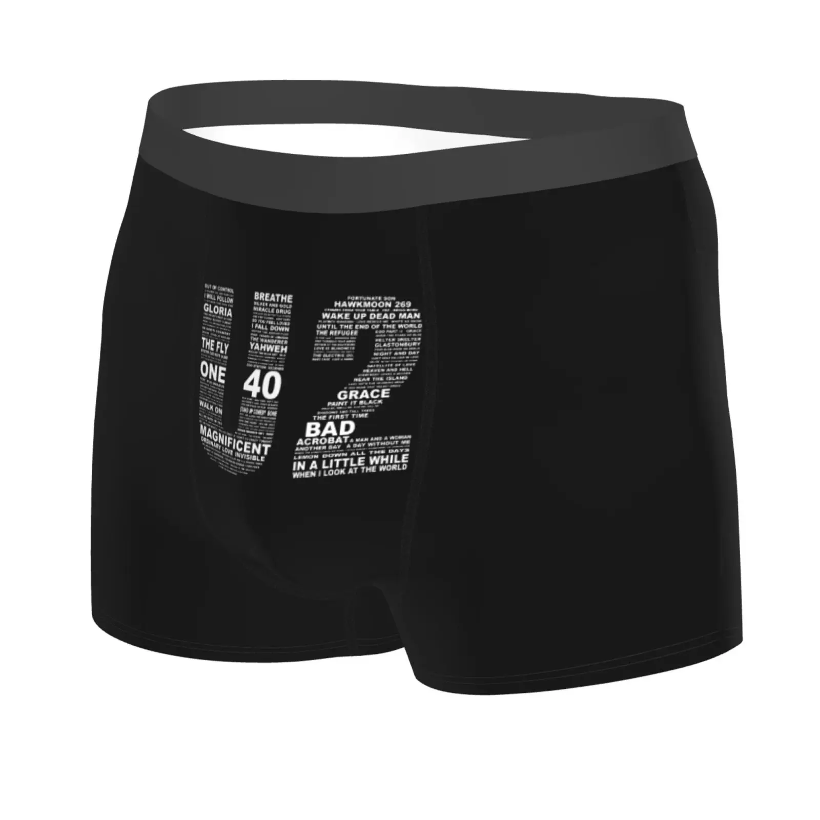 U-U2 Music Art Pattern Print Men Underwear Boxers Men's Novelty Underpant Breathable Printed Male Underpants Man Boxer Briefs