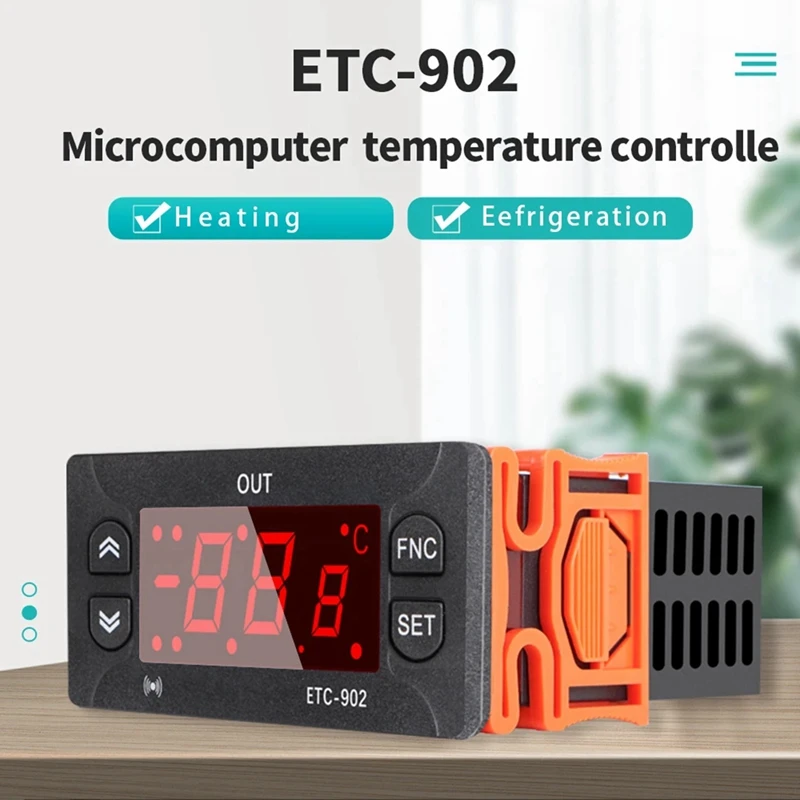 ETC-902 220V AC Controlador de temperatura digital Termostato Termorregulador Incubadora com sensor de alta precisão