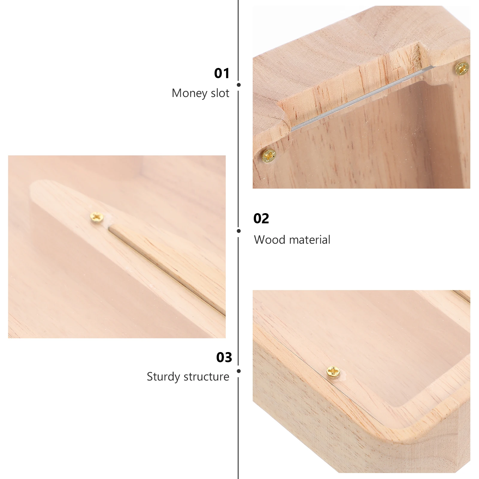 

Wooden Alphabet Letter Shaped Money Box Durable Saving Pot Transparent Coins Container for Home Desktop Decor Alphabet Money Box