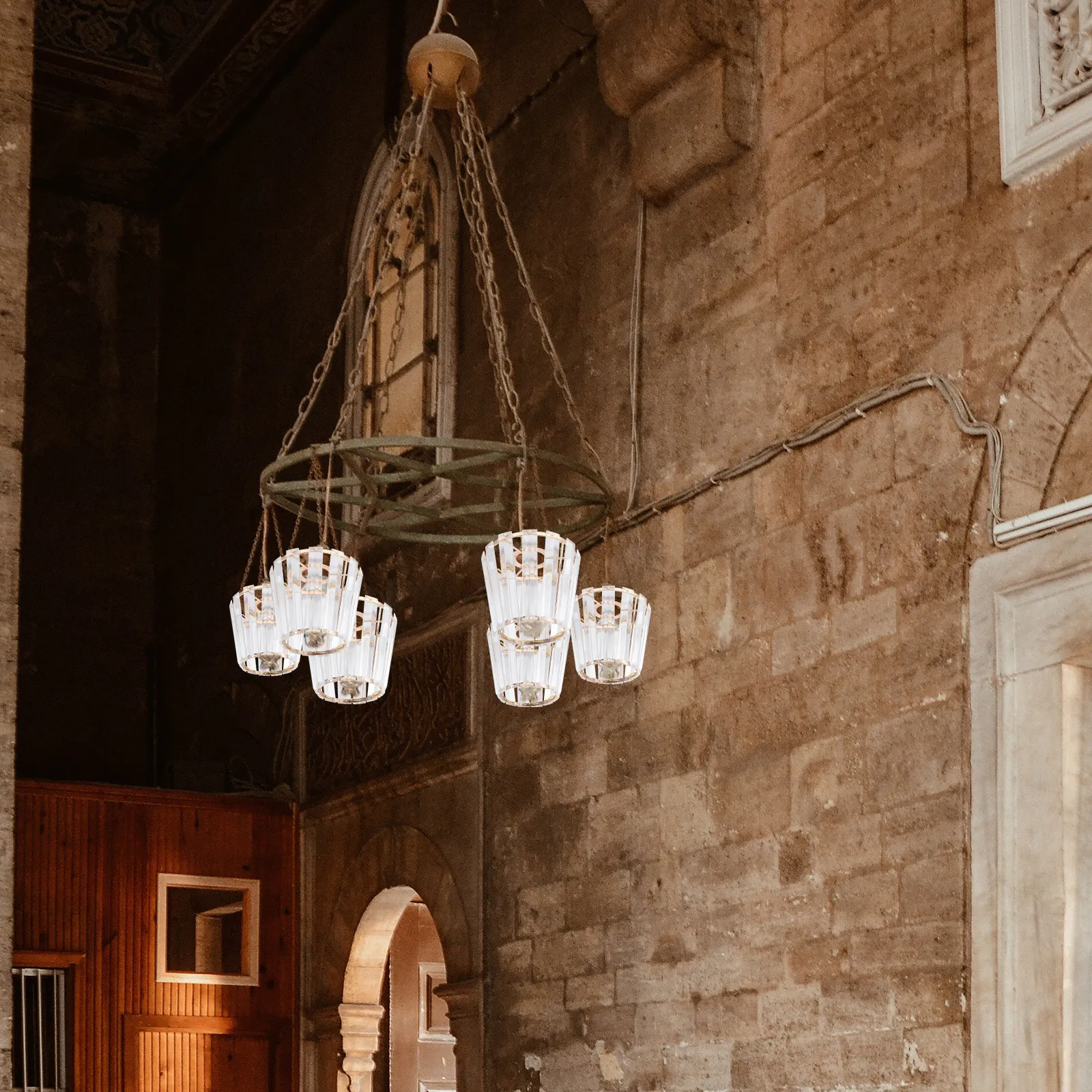 

Хрустальный абажур в европейском стиле, пылезащитный, для настенных, потолочных и напольных светильников, декоративный светильник из кованого железа, декоративное освещение