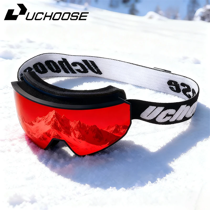 

Uchoose new double layers anti-fog ski goggles snowmobile eyewear outdoor sport snow board glasses