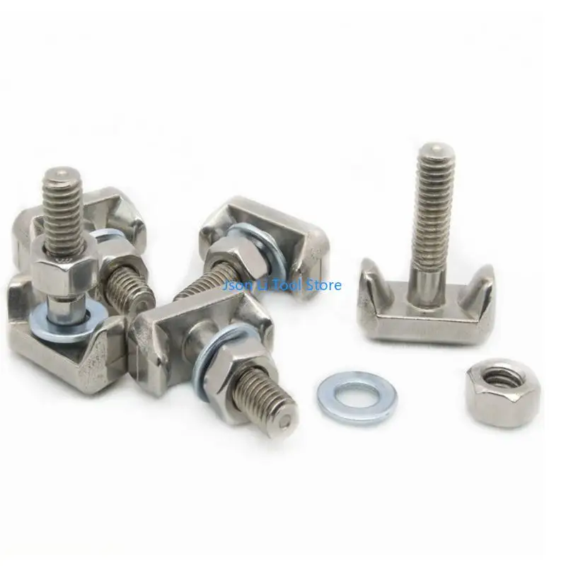 Y08D 2 PCS Terminal bateria do carro T para Bolt para W/Nut & Washer Battery Cable Tensor