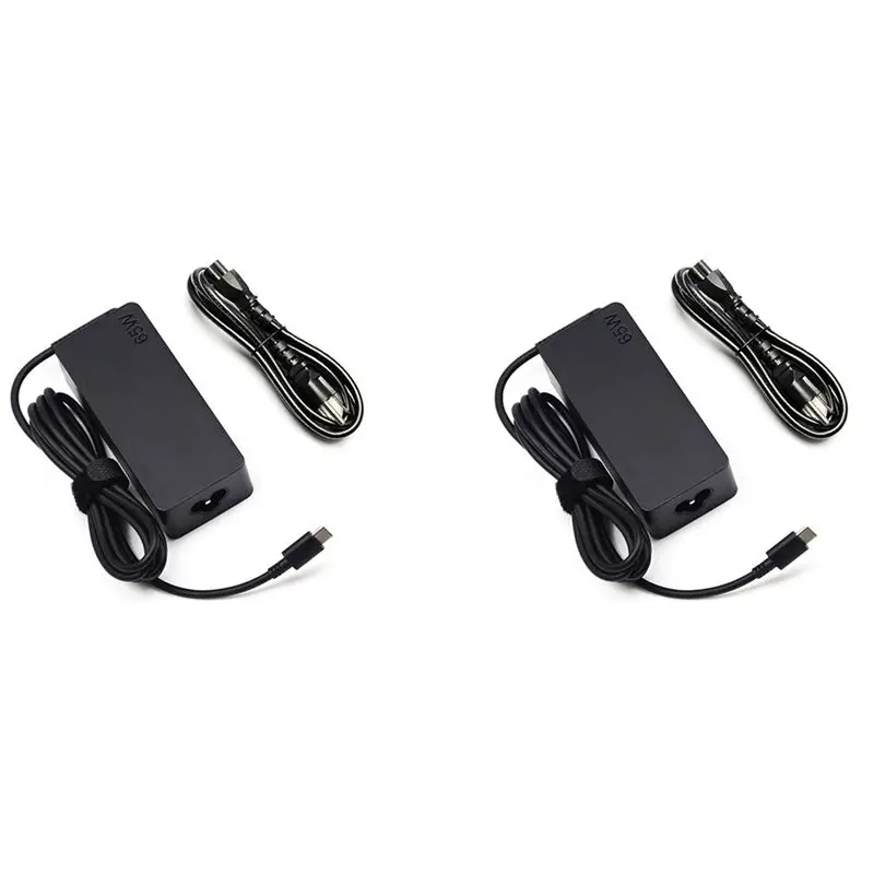 Exquisite-2X 65W USB Type C Laptop For Lenovo Chromebook 100E Thinkpad T480 Yoga C930 Adapter Power Supply Cord,US Plug