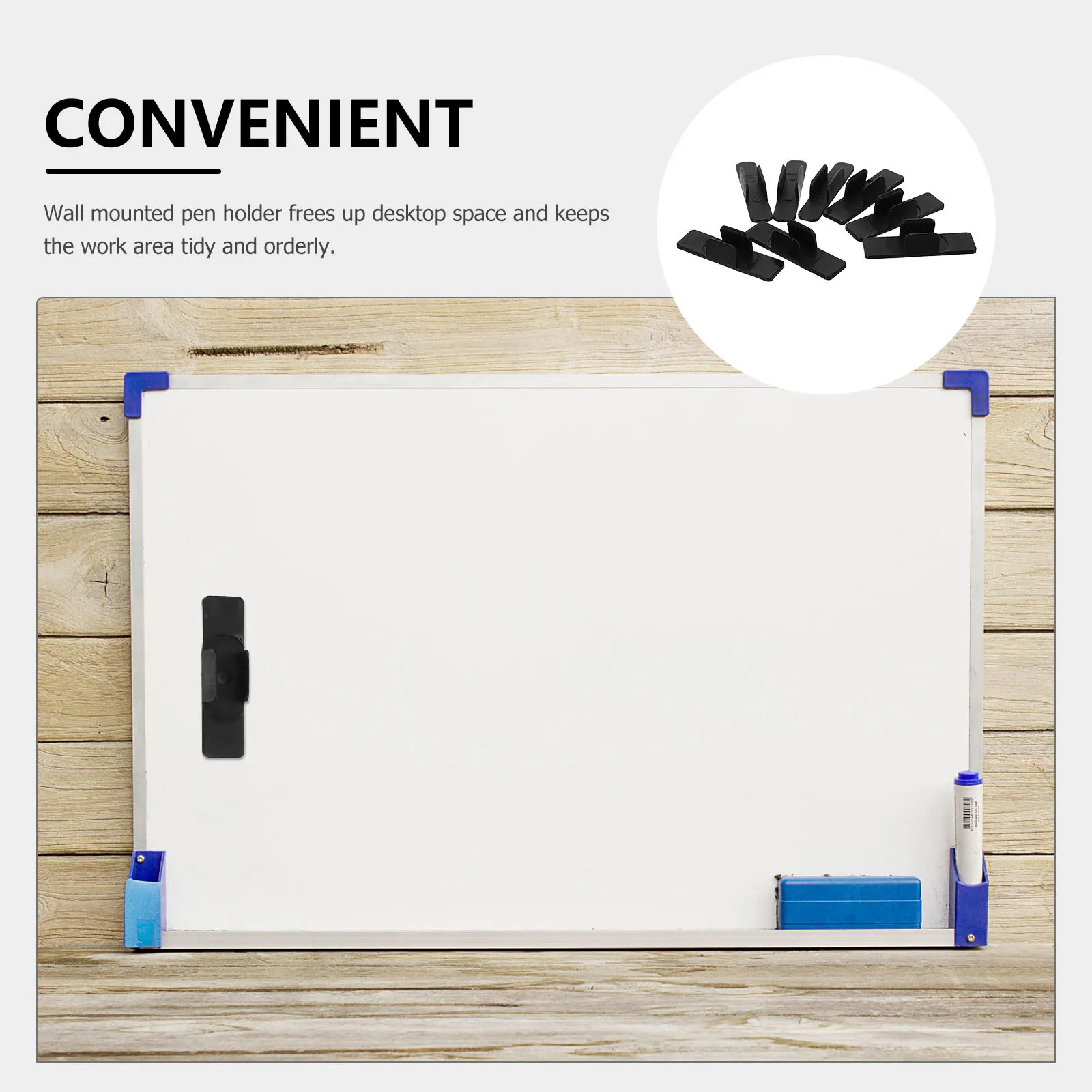 24 قطعة أصحاب قلم رصاص لاصق أسود متوافق مع 7-8 مللي متر 9-10 مللي متر أدوات الكتابة منظم مكتب الحافظة حامل قلم جدار جبل #2