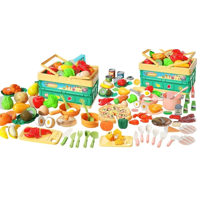 

Cutting Fruit Vegetable Toy for Kids Kitchen Play Pretend Play Educational Toy Toddler Fine Motor Skill Kitchen Toy