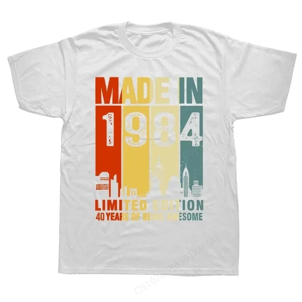 Men's 1984 Painted Design Short Sleeved T-shirt Birthday Gift Printed Shirt Bday Present Anniversary Meaningful