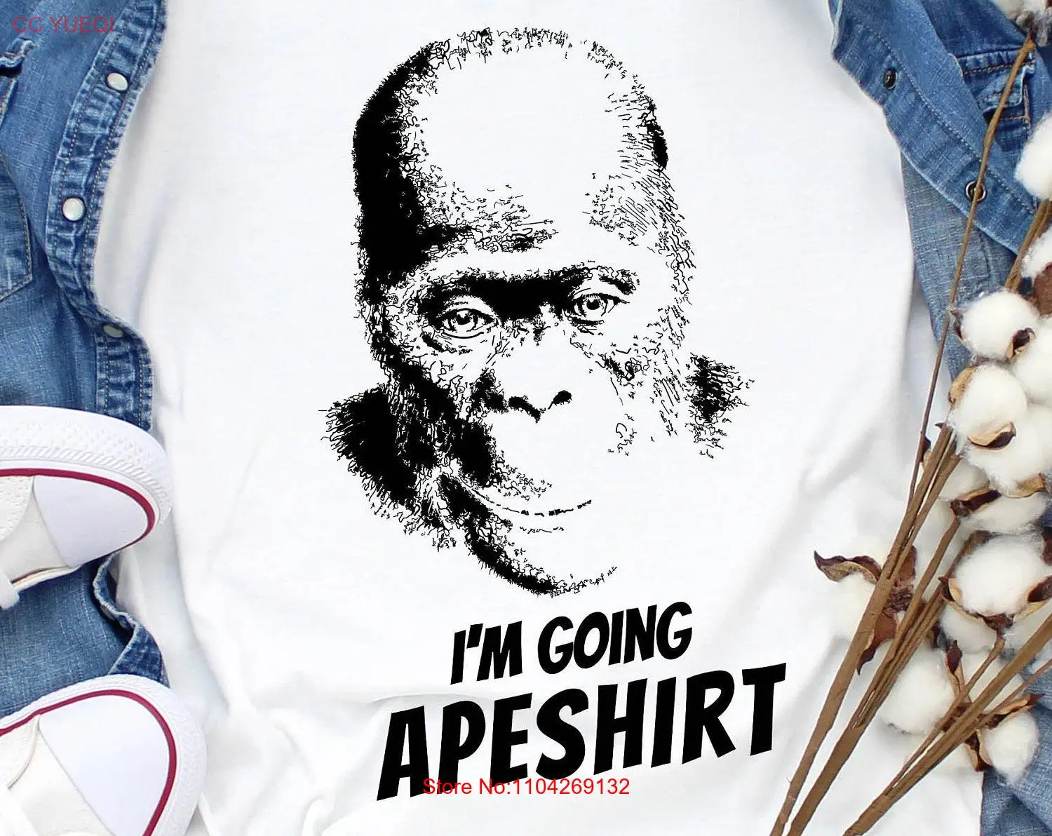 Apeshit Monkey Business Two Tone T Shirt Outline Step Mom s Under 30 I'm Going Apeshirt Pun long or short sleeves