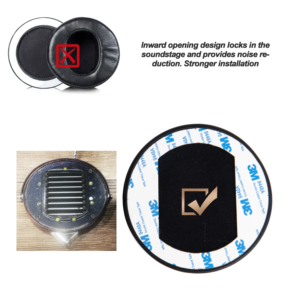 Winkelgeschliffene Ohrpolster für AUDEZE LCD2/LCD3/LCD4 LCDXC MX4 Kopfhörer aus perforiertem Schafsfell-Lammleder mit Memory-Schaumstoff-Abdeckungen – Detail 4