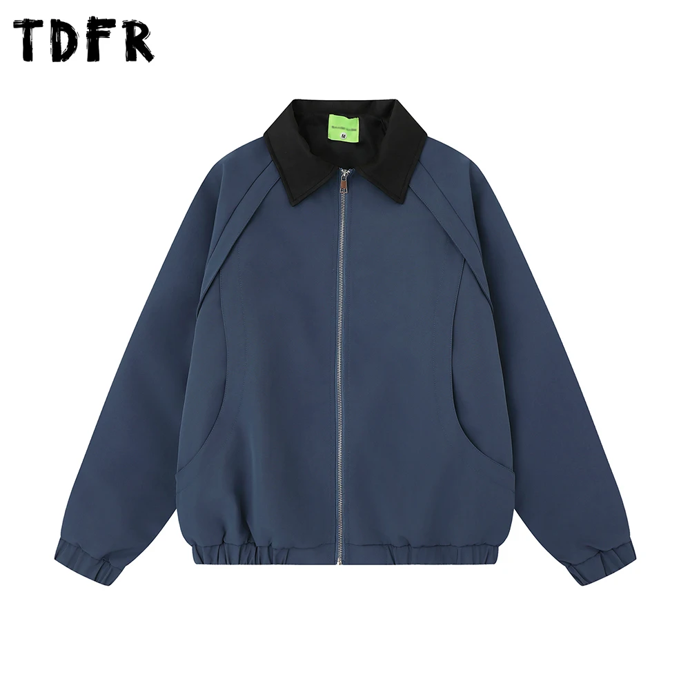 

Spliced Lapel Cargo Jacket Mens Autumn Pocket Retro Safari Style Loose Raglan Long Sleeve Outerwear Man