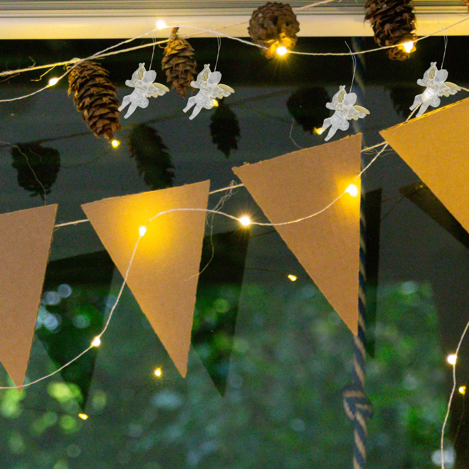 

12Pcs Angel Pendants Hanging Christmas Tree Decorations Lovely Xmas Decorative Pendants Party Home Hanging Ornaments