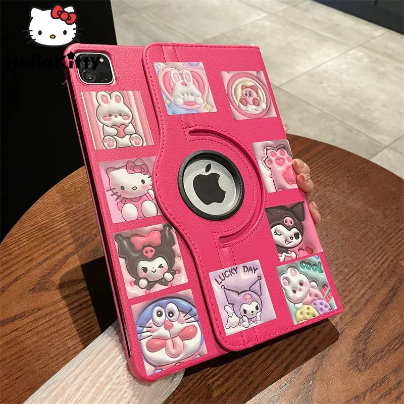 Sanrio Hello Kitty Y2k DIY Ipad Case For 10.2 Inch Apple Air 4 5 Tablet Case IPad Pro 360 Rotation Leather IPad Mini 6 5 Cover