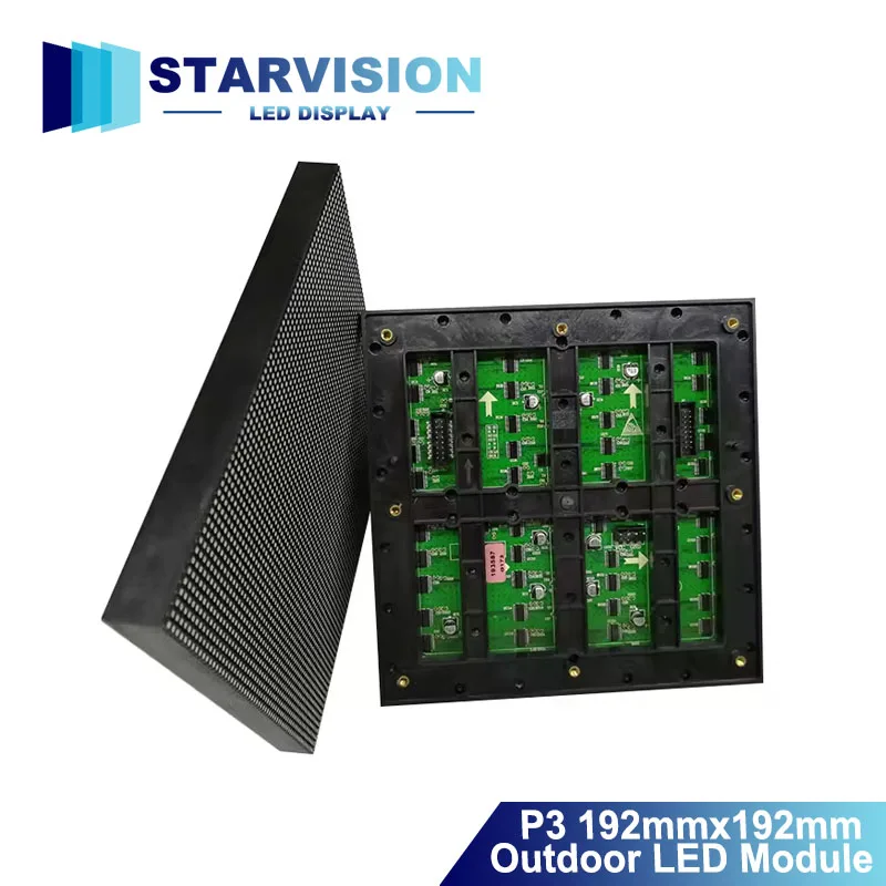 Outdoor P3 SMD1921 RGB  64x64 Dots 1/16Scan P3 Outdoor  Full Color LED Module 192x192mm  Panel Module Advertising Display Screen