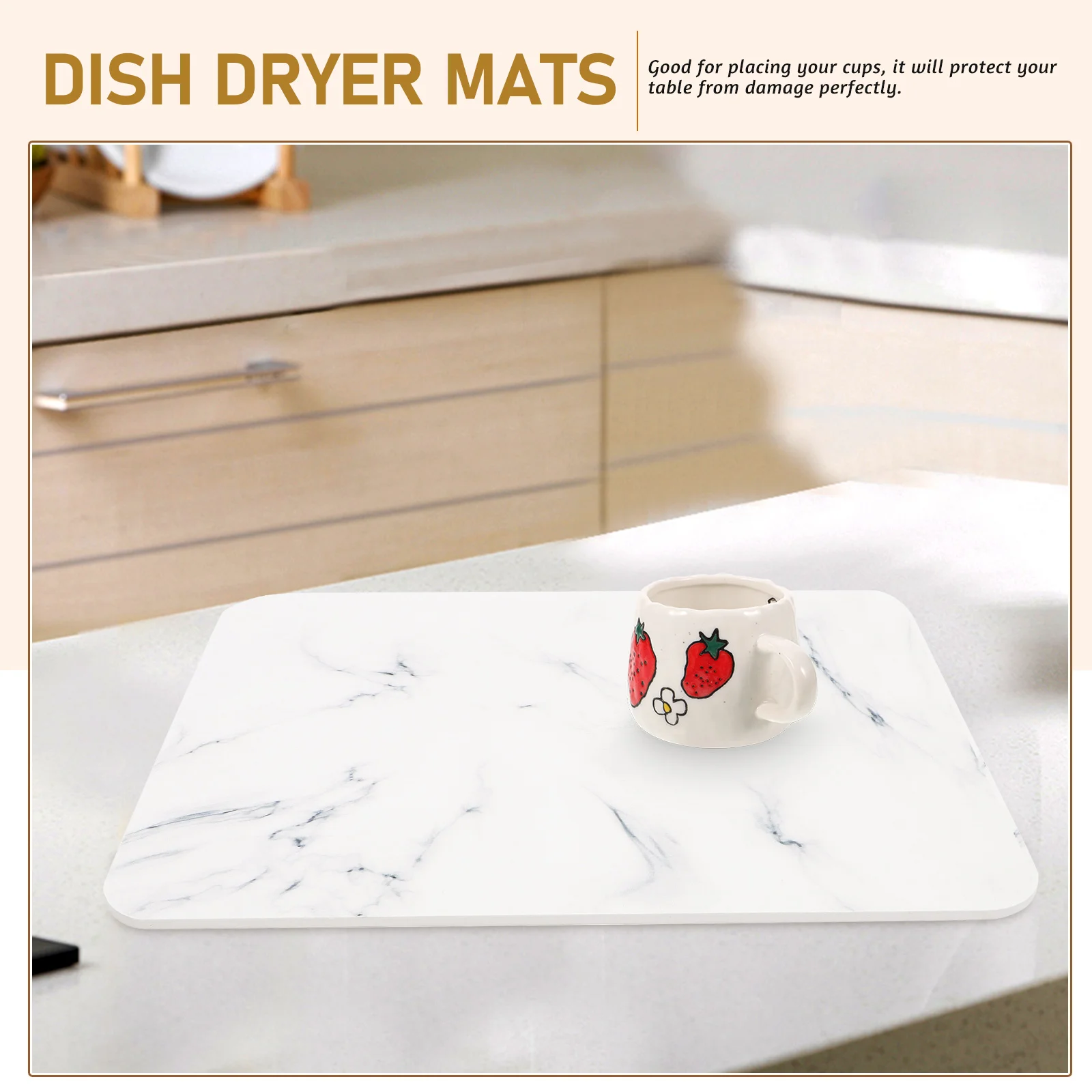 

Dishwashing Mat Dry Mats for Counter Kitchen Drying Dishes Absorb Water Diatomite Countertops