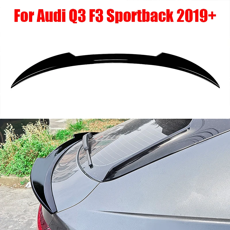 1Pcs Car Rear Tail Wig Spoiler Diffuser Wing Rear Mid Wing Lip For Audi Q3 F3 Sportback 2019+