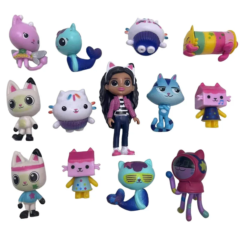 13 قطعة/المجموعة 2025 جديد غابي دمية الكرتون الشكل اللعب لطيف دمية جمع نموذج زخرفة الديكور