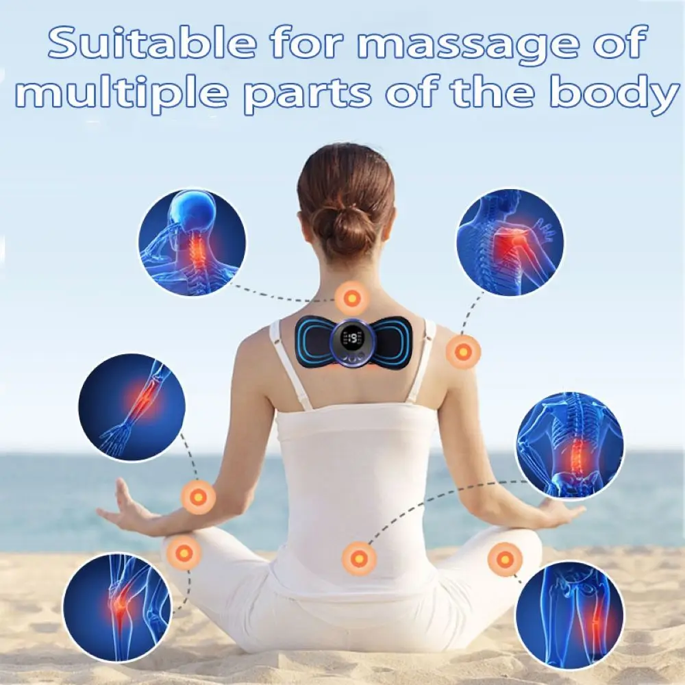 Portable Neck Massager Mini Electric Convenient Intelligent Cervical Spine Massage Stickers Meridian Massager Muscle Relief Pain