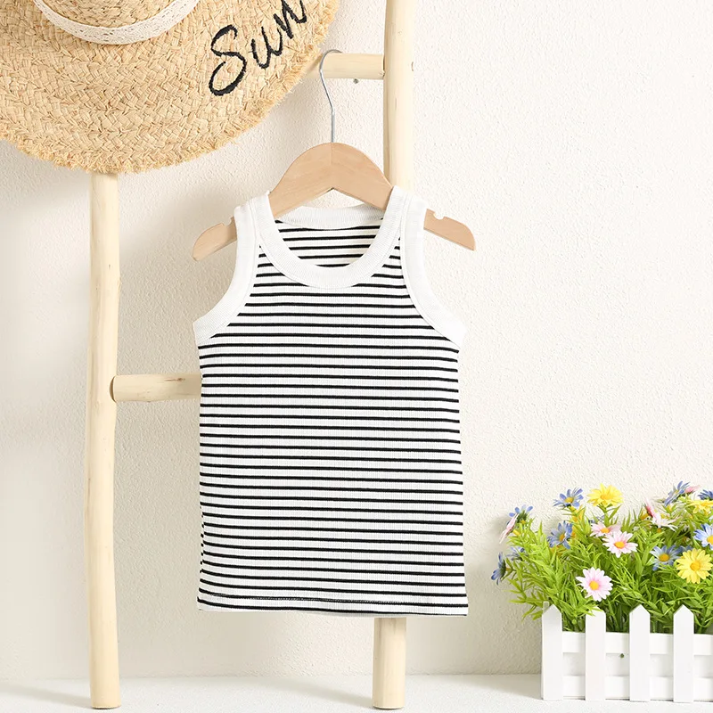 Children Soft Cotton Tank Tops Sleeveless Crew Neck Base Layer Vest Multi Color Breathable Kids Tank Tops For Boys Girls