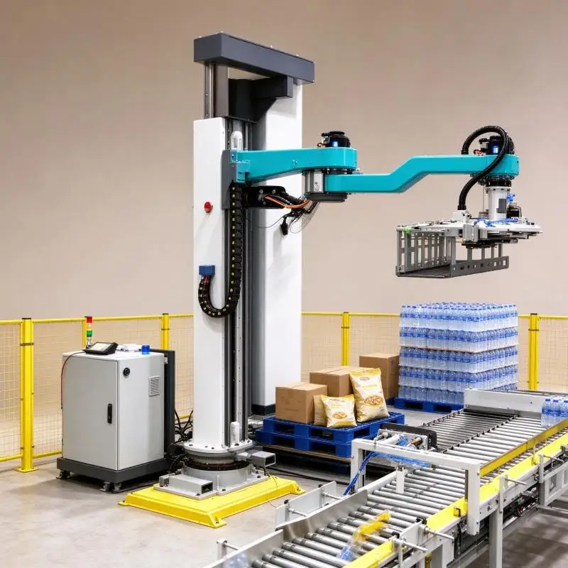 Column Palletizer Fully Automatic Column Palletizer Multi Layer Carton Stacking Equipment For Beverage Plant