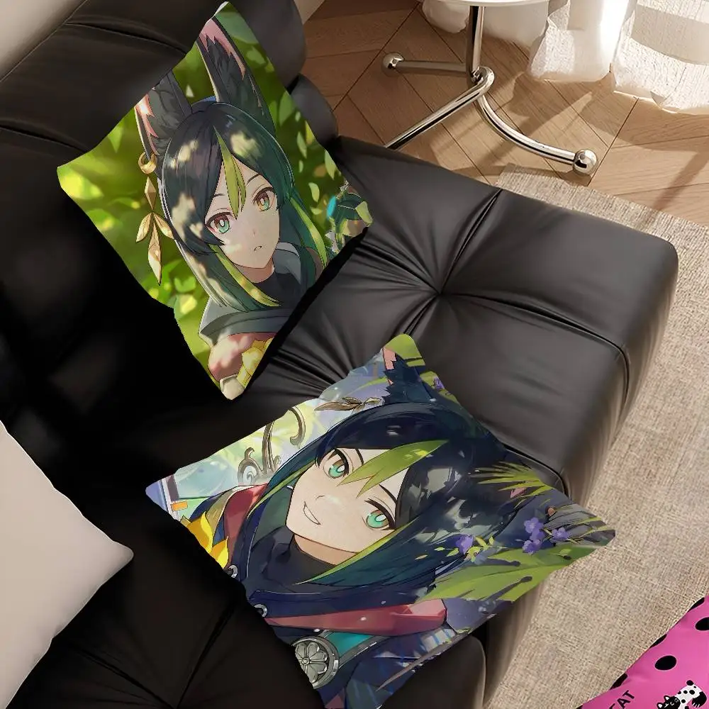 Tighnari Genshin Impact Cushion Cover Pillowcase Upholstery Sofa Throw Pillow Home Decor Pillowcas