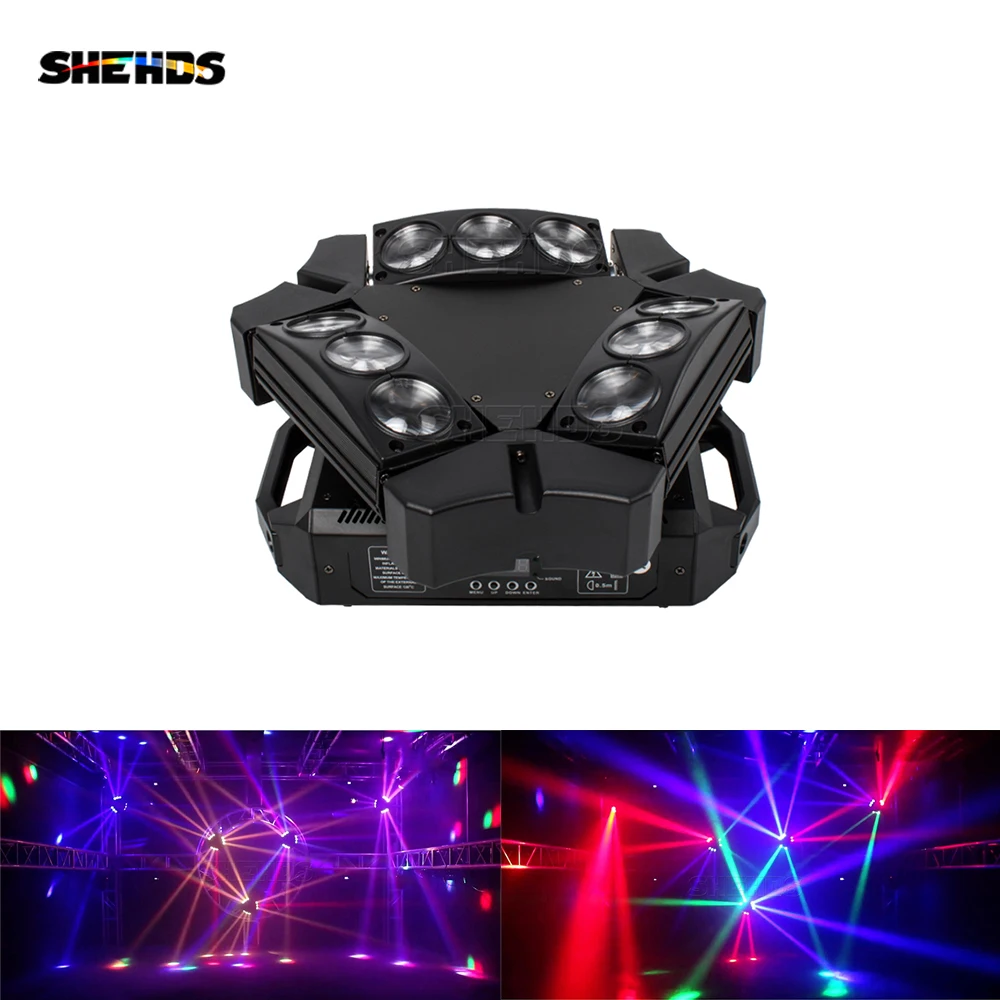 1/2PCS MINI 9x10w LED Moving Head RGBW Spider Light Beam Stage Lighting For DJ Disco Wedding Party DMX512 Nightclub Lights