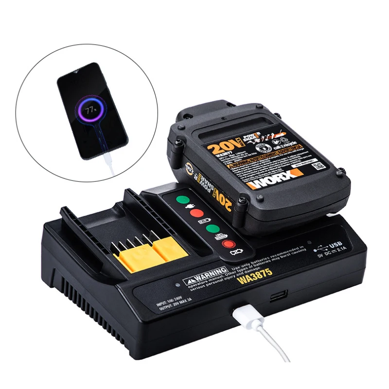 

WA3875 Li-ion Battery Charger For Worx 18V WA3512 WA3520 WA3575 WA3578 WA3742 WA3732 WA3881 WA3847 WA3868 WA3835 WA3764 EU Plug