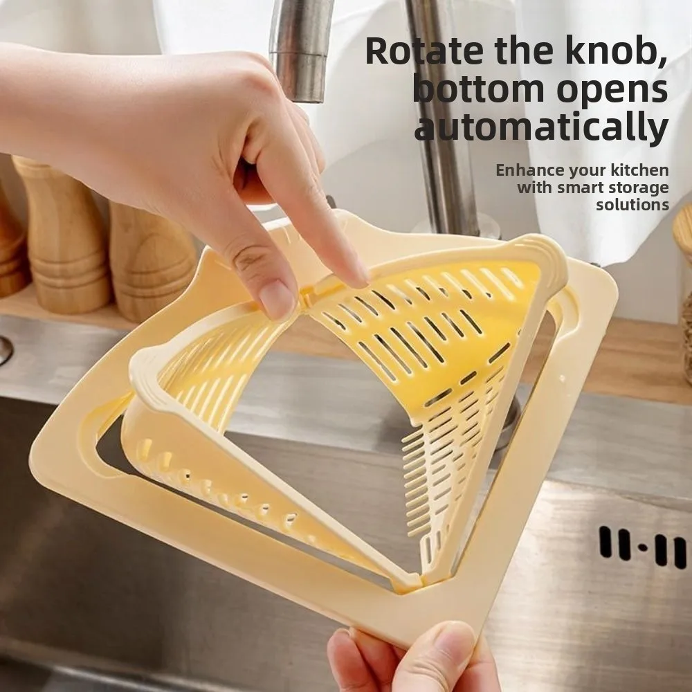 

Triangle Sink Strainer Basket Detachable One Click Kitchen Garbage Filter Openable Bottom Cover Magnetic Fixed