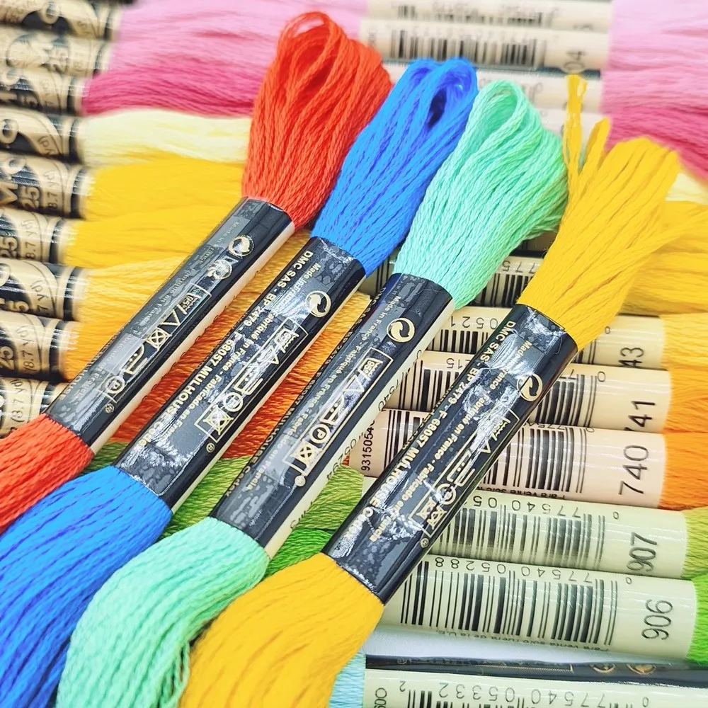 Embroidery Floss Thread for Home Sewing, Cross Stitch Thread, 8 m Per Skein, No Repeat, DMC Colors, 447 + 35 Pcs