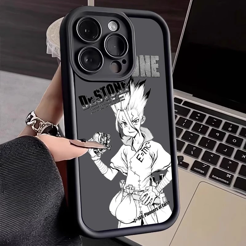 Dr STONE Senkuu For Apple iPhone 15 14 13 12 11 XS XR X 8 7 Pro Max Plus Soft Eye Ladder Phone Case Cover