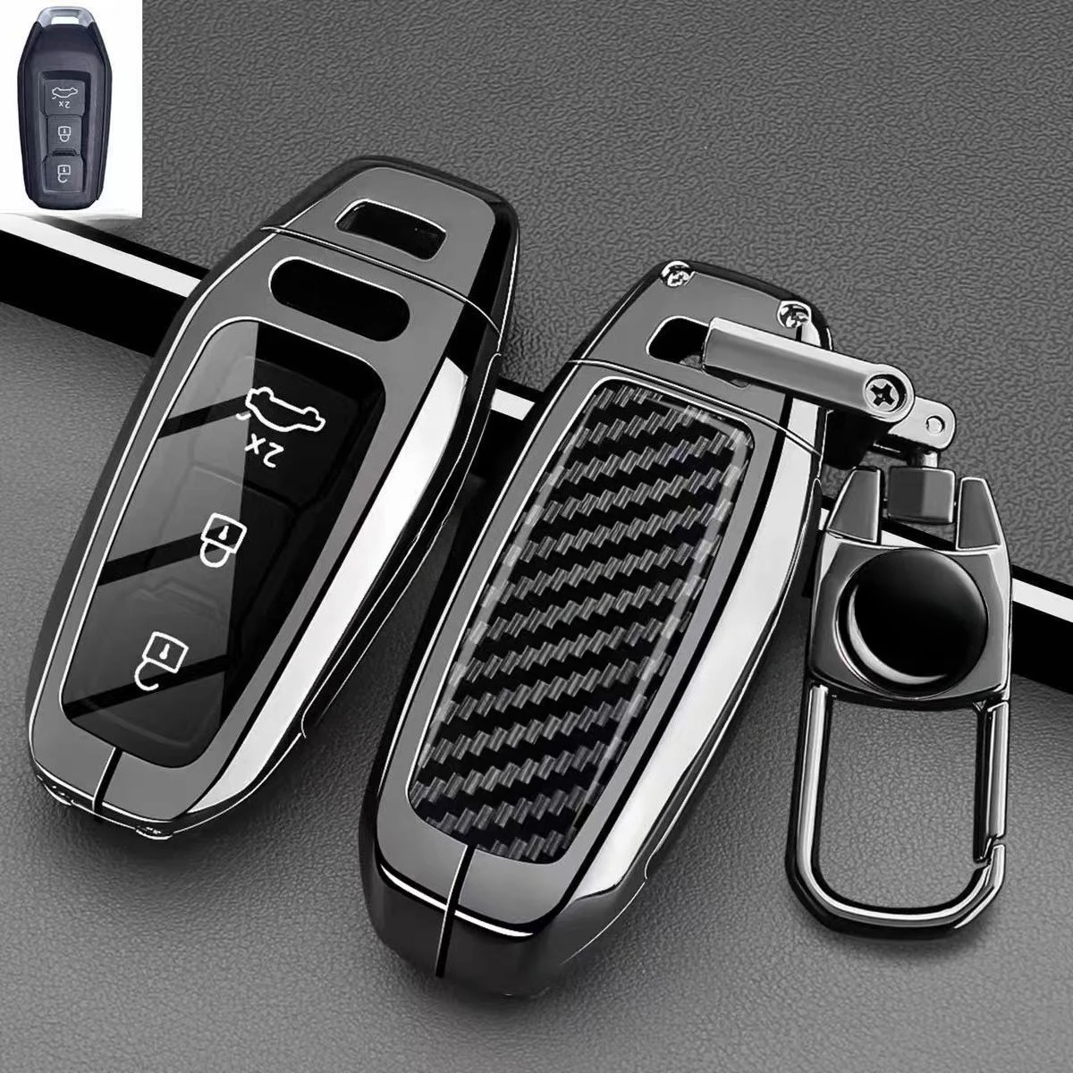 Zinc Alloy Car Key Case Cover Bag Chain Shell Protector Fob Holder for Audi A5L Q6L A6L Q5L 2026 Accessories