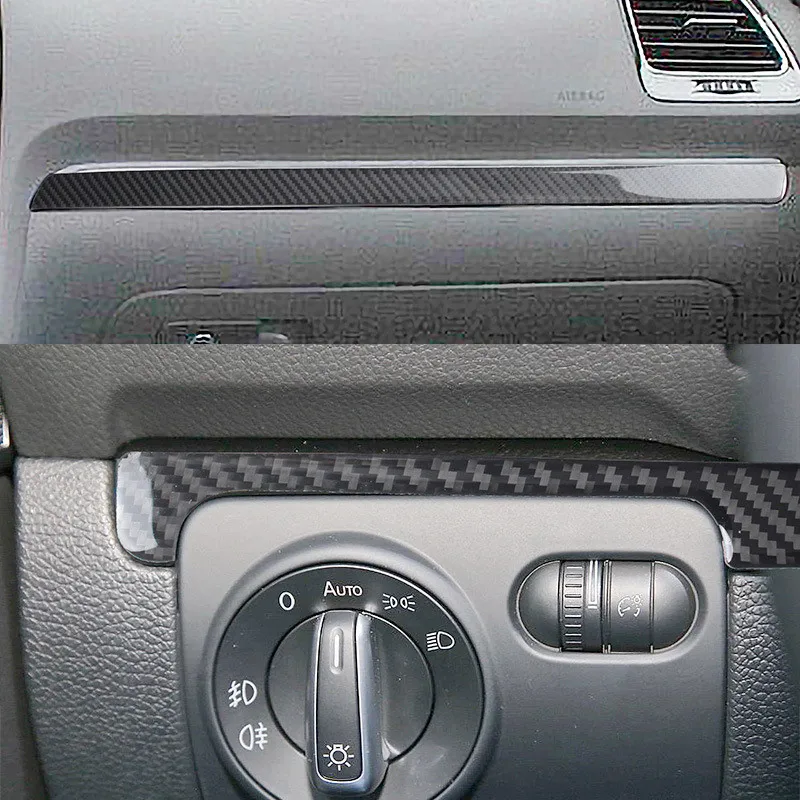 Carbon Fiber Car Interior Trim Strips For Volkswagen VW Scirocco Center Console Gear Shift Frame Panel Sticker Car Accessories